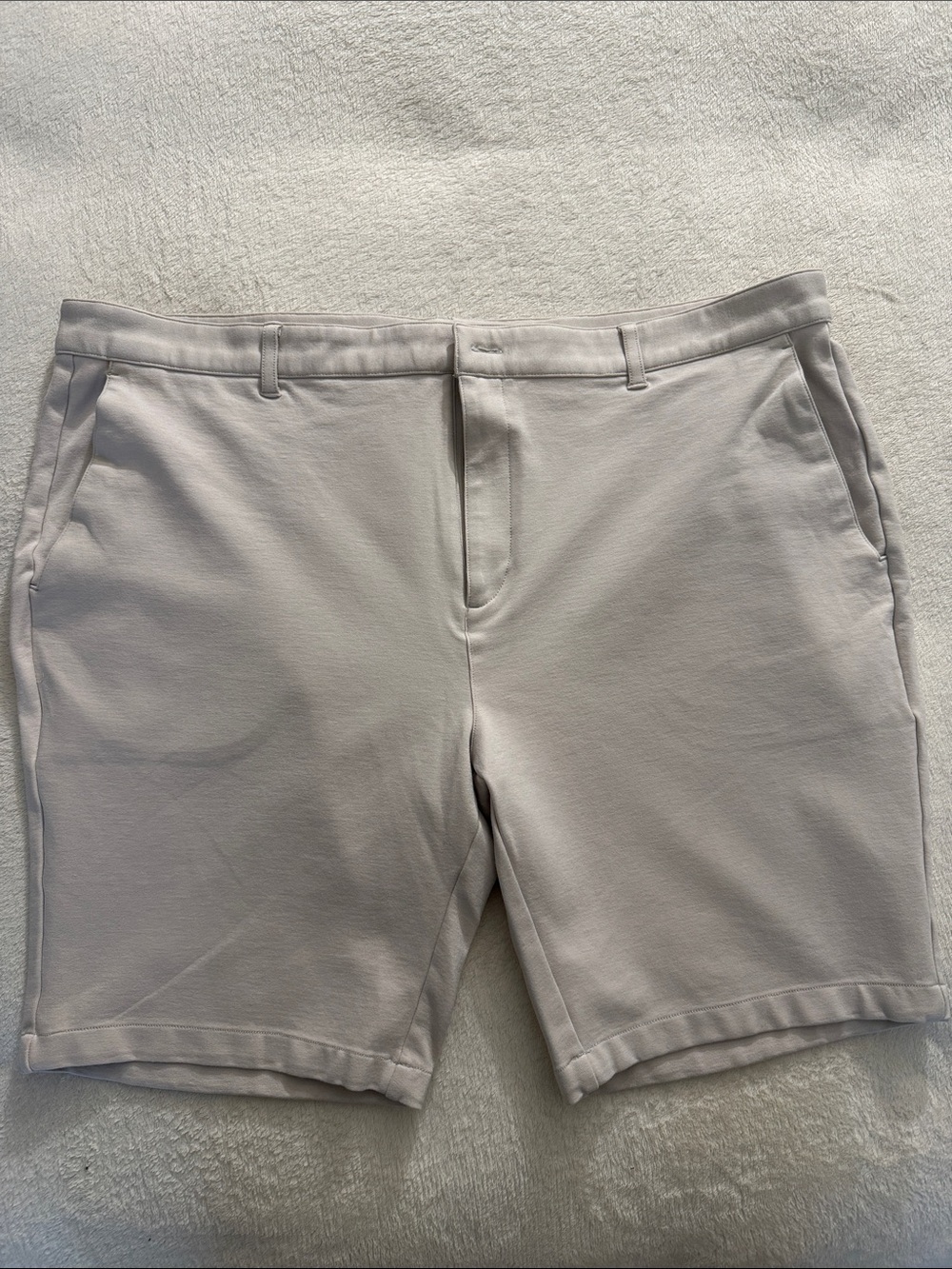 Bugatchi Light Beige Flat Front Stretch Chino Shorts